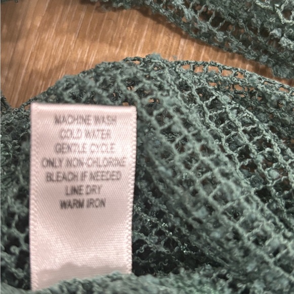 Forest Green Open-Front Sweater with Sparkles! - Picture 4 of 8